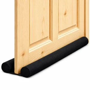 RAM doppelseitiger Türzugluftstopper Zugluftstopper schwarz 62 cm unter Türdichtung-